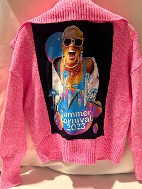 Ann Taylor Custom @blingqueendee PINK vintage tee w Swarovski Ab crystals